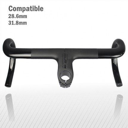 Carbonfan 2022 Compact Design Road Bike Handlebar 31.8mm and 28.6mm Steerer compatible Matte Black Bent carbon fiber handle Bar Drop Bar