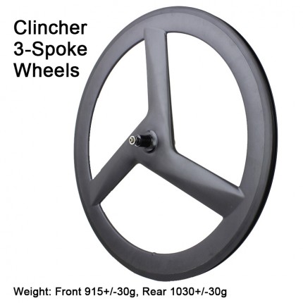 Carbonfan Road Clincher 3 Spoke Carbon Wheels Tubeless Compatible