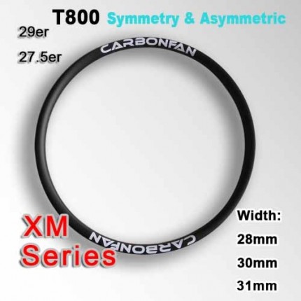 T800  Tubeless Symmetric & Asymmetric Carbon Mountain Bike Rim XM series ( Width: 28mm, 30mm, 31mm, 34mm )